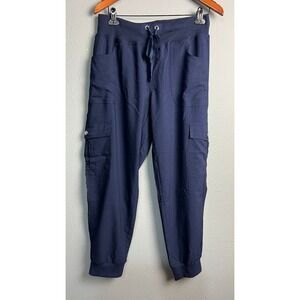 Mofiz Womens Navy Blue Cargo Jogger Pants Size L Elastic Waist Utility Gorpcore